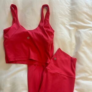Size 4 lululemon Align™ High-Rise Pant 28” Hot Pink Top and Leggings Set